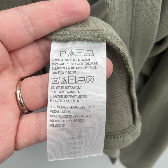 Logo by Lori Goldstein green open front soft stretchy natural earthy cardigan. M - Picture 6 of 9